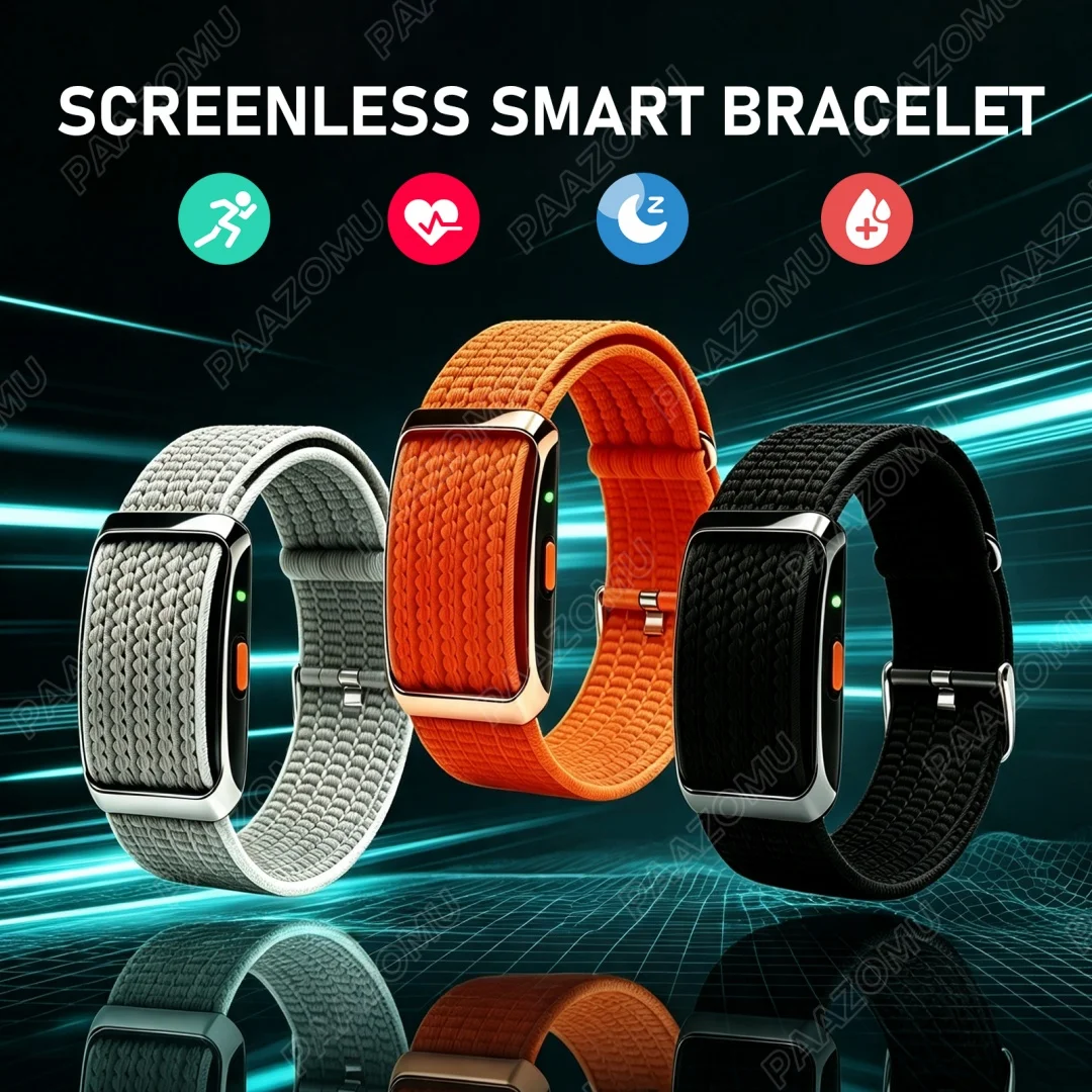 Canvas Strap Watch - 2026年新型スクリーンレス健康フィットネストラッカー、男女兼用アクティビティウォッチ、心拍数・睡眠モニター、スポーツスマートブレスレット（スクリーンなし）