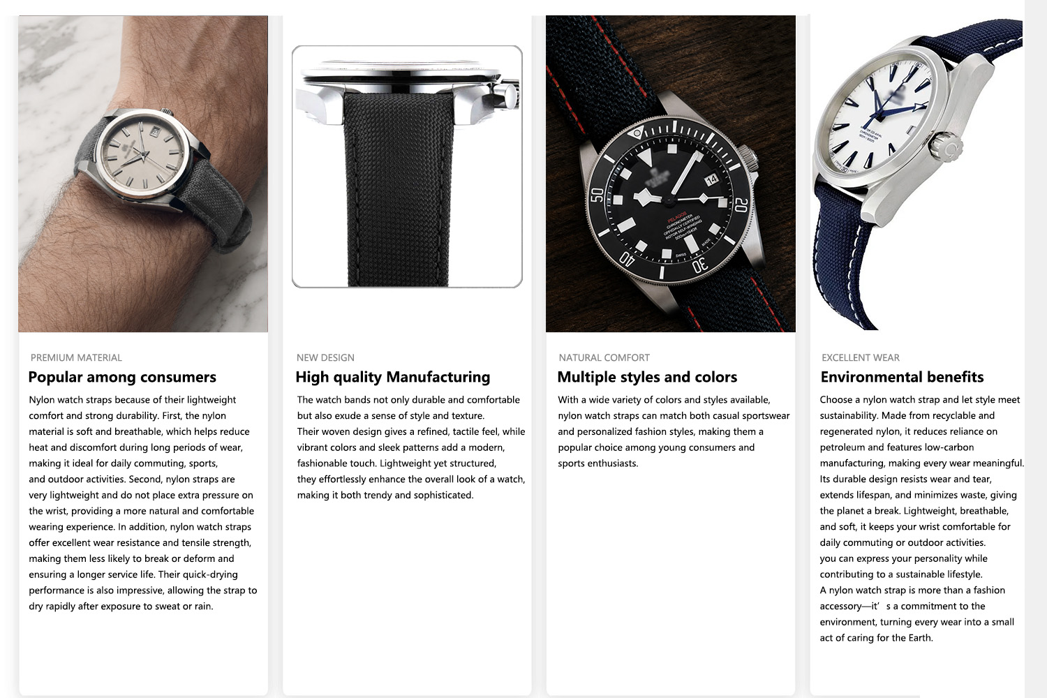 プレミアムナイロン時計バンド、18mm 20mm 22mmク - Canvas Strap Watch のレビューと価格