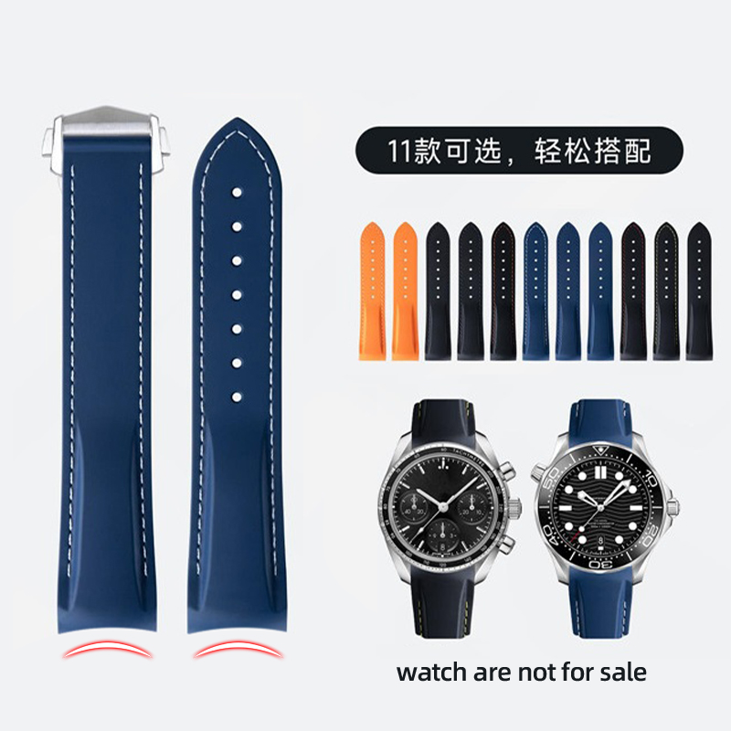 湾曲した端ゴムシリコン時計バンドオメガシーマスター 300  - Omega Watch Speedmaster のレビューと価格