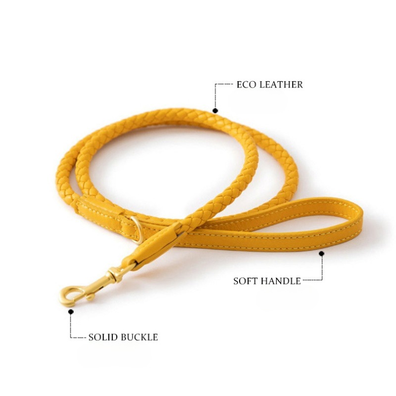 Loudik 卸売編組革犬のリード調節可能なペットの首輪ウォ - Leather Strap Quick Release のレビューと価格